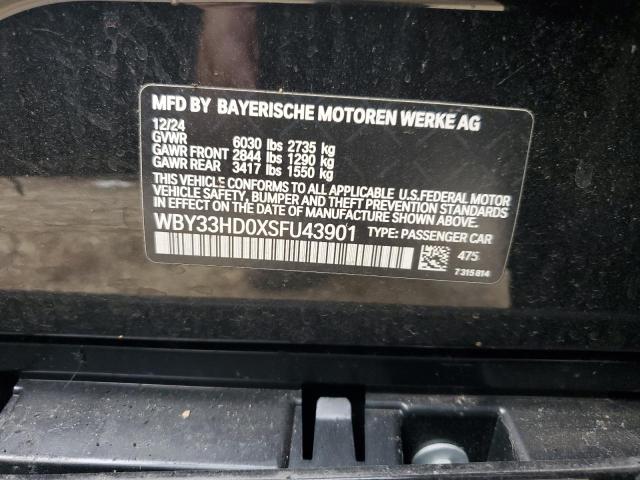 WBY33HD0XSFU43901 - 2025 BMW I4 M50 BLACK photo 13