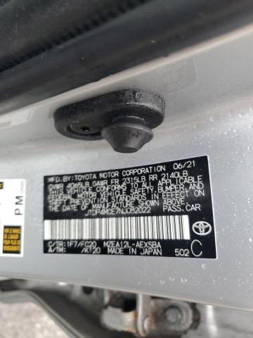 JTDP4MCE7NJ082022 - 2022 TOYOTA COROLLA SE SILVER photo 13