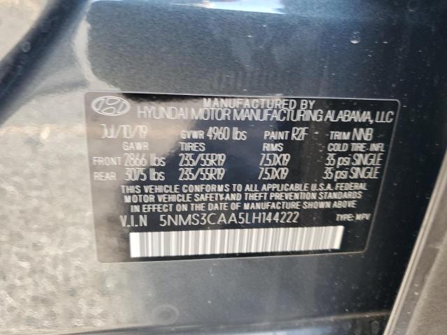 5NMS3CAA5LH144222 - 2020 HYUNDAI SANTA FE SEL GRAY photo 14