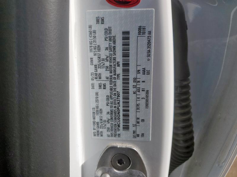 1FMCU0GN0PUA37907 - 2023 FORD ESCAPE ACTIVE თეთრი ფოტო 13