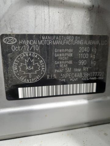 5NPEC4AB3BH177720 - 2011 HYUNDAI SONATA SE SILVER photo 12