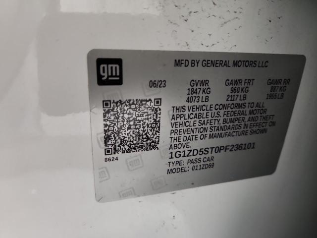1G1ZD5ST0PF236101 - 2023 CHEVROLET MALIBU LT თეთრი ფოტო 13