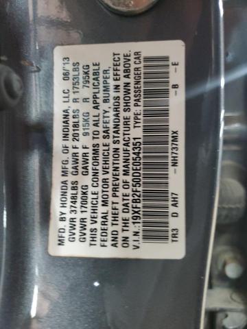 19XFB2F50DE054351 - 2013 HONDA CIVIC LX GRAY photo 12