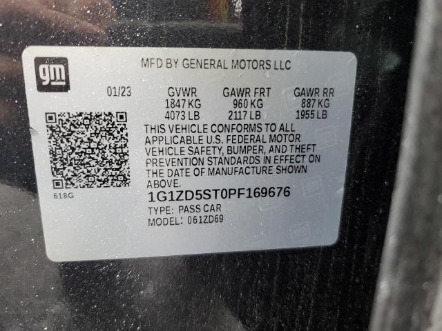 1G1ZD5ST0PF169676 - 2023 CHEVROLET MALIBU LT GRAY photo 12