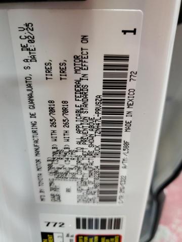 3TYLC5LN8ST022034 - 2025 TOYOTA TACOMA DOUBLE CAB Weiß Foto 12