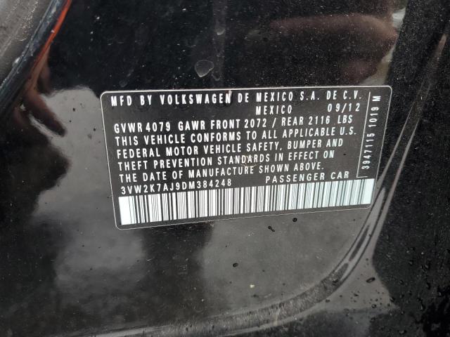 3VW2K7AJ9DM384248 - 2013 VOLKSWAGEN JETTA BASE Noir photo 12
