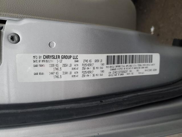 2C4RC1CG7CR266297 - 2012 CHRYSLER TOWN & COU TOURING L SILVER photo 13