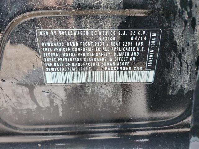 3VWPL7AJ7EM617693 - 2014 VOLKSWAGEN JETTA TDI შავი ფოტო 12