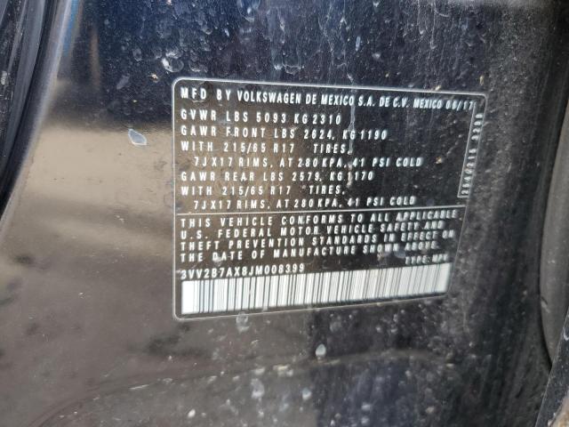 3VV2B7AX8JM008399 - 2018 VOLKSWAGEN TIGUAN SE BLACK photo 13