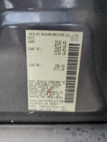 1N4AL3AP7FN921738 - 2015 NISSAN ALTIMA 2.5 灰色 照片 12