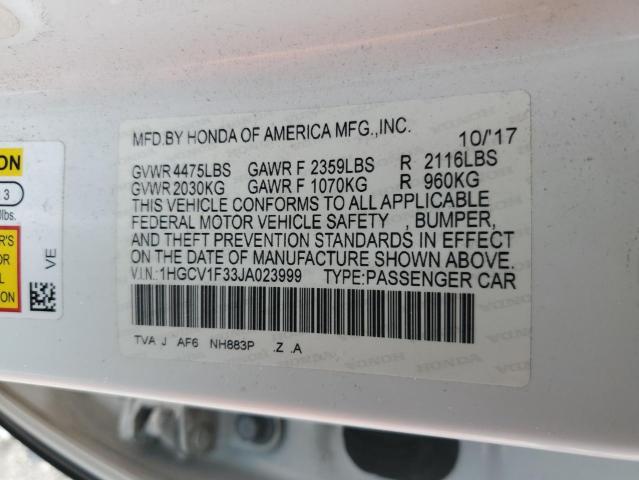 1HGCV1F33JA023999 - 2018 HONDA ACCORD SPORT WHITE photo 12