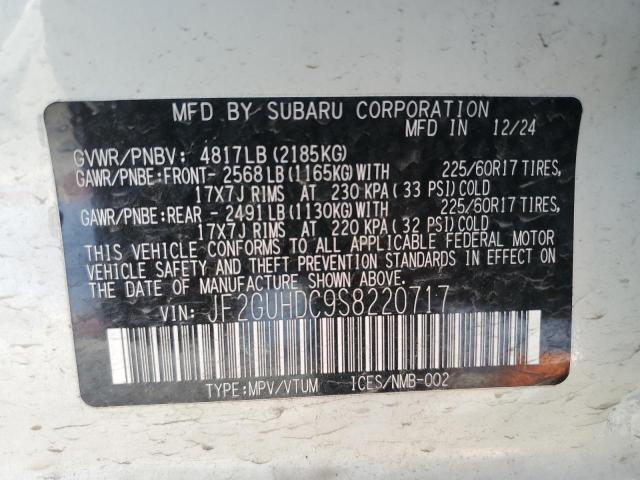 JF2GUHDC9S8220717 - 2025 SUBARU CROSSTREK PREMIUM თეთრი ფოტო 12