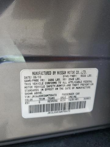 JN1AJ0HR3AM756472 - 2010 INFINITI EX35 BASE ვერცხლისფერი ფოტო 12