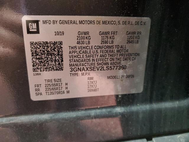 3GNAXSEV2LS577360 - 2020 CHEVROLET EQUINOX LS BLACK photo 14