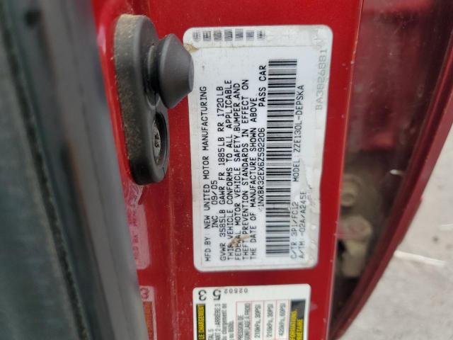 1NXBR32EX6Z592206 - 2006 TOYOTA COROLLA CE წითელი ფოტო 12