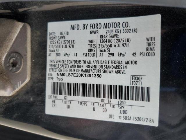 NM0LS7E20K1391350 - 2019 FORD TRANSIT CO XL შავი ფოტო 13