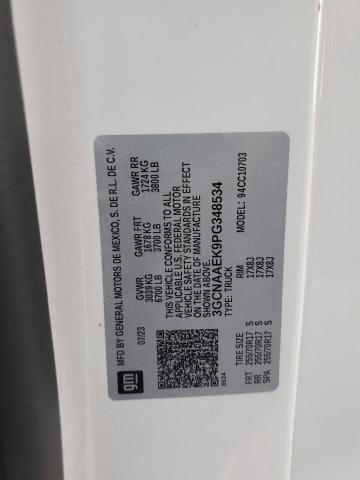 3GCNAAEK9PG348534 - 2023 CHEVROLET SILVERADO C1500 白色 照片 12