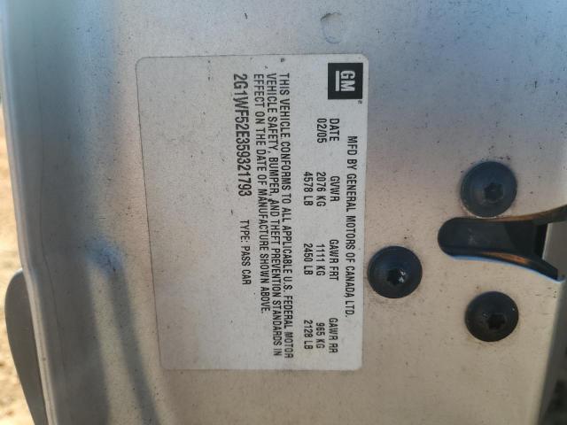 2G1WF52E359321793 - 2005 CHEVROLET IMPALA SILVER photo 12