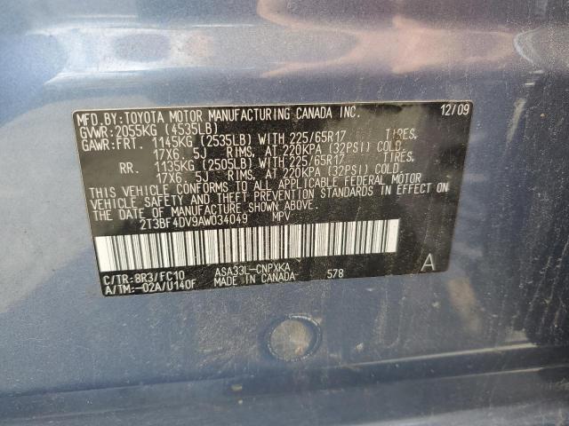 2T3BF4DV9AW034049 - 2010 TOYOTA RAV4 Blau Foto 13