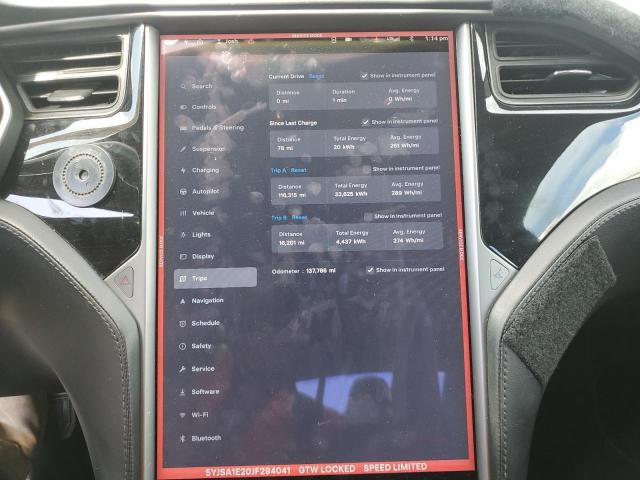 5YJSA1E20JF294041 - 2018 TESLA MODEL S BLACK photo 9