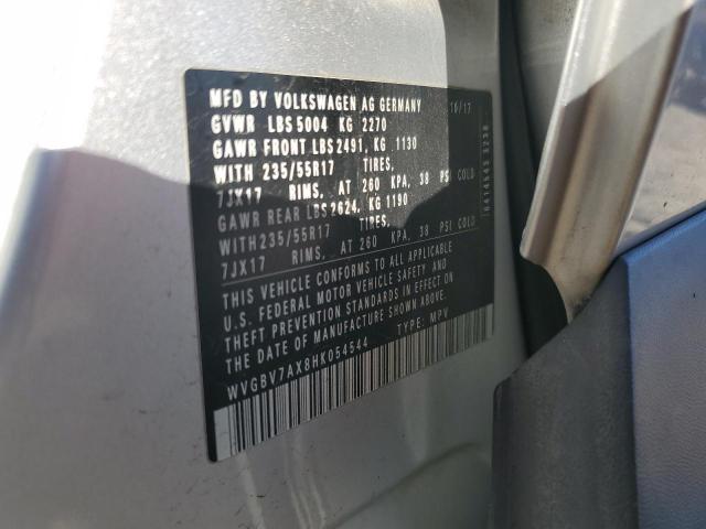 WVGBV7AX8HK054544 - 2017 VOLKSWAGEN TIGUAN S 白色 照片 12