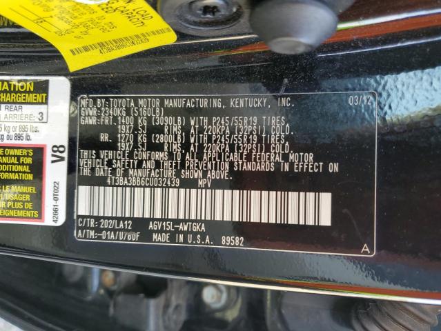 4T3BA3BB6CU032439 - 2012 TOYOTA VENZA LE Qara foto 13