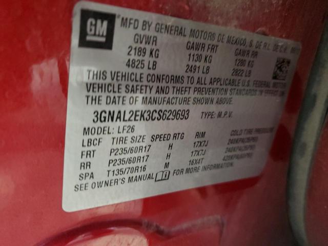 3GNAL2EK3CS629693 - 2012 CHEVROLET CAPTIVA SPORT BURGUNDY photo 13