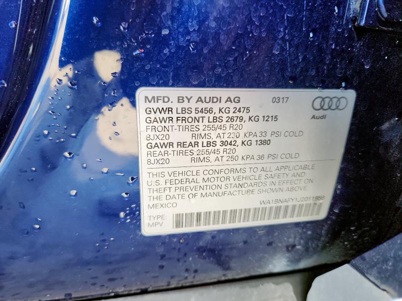 WA1BNAFY1J2011859 - 2018 AUDI Q5 PREMIUM PLUS BLUE photo 13