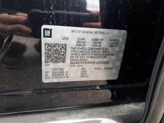 5GAEVCKW2KJ204131 - 2019 BUICK ENCLAVE AVENIR Черный фото 13