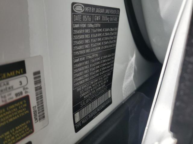 SALWR2PF5GA595012 - 2016 LAND ROVER RANGE ROVE HSE WHITE photo 13