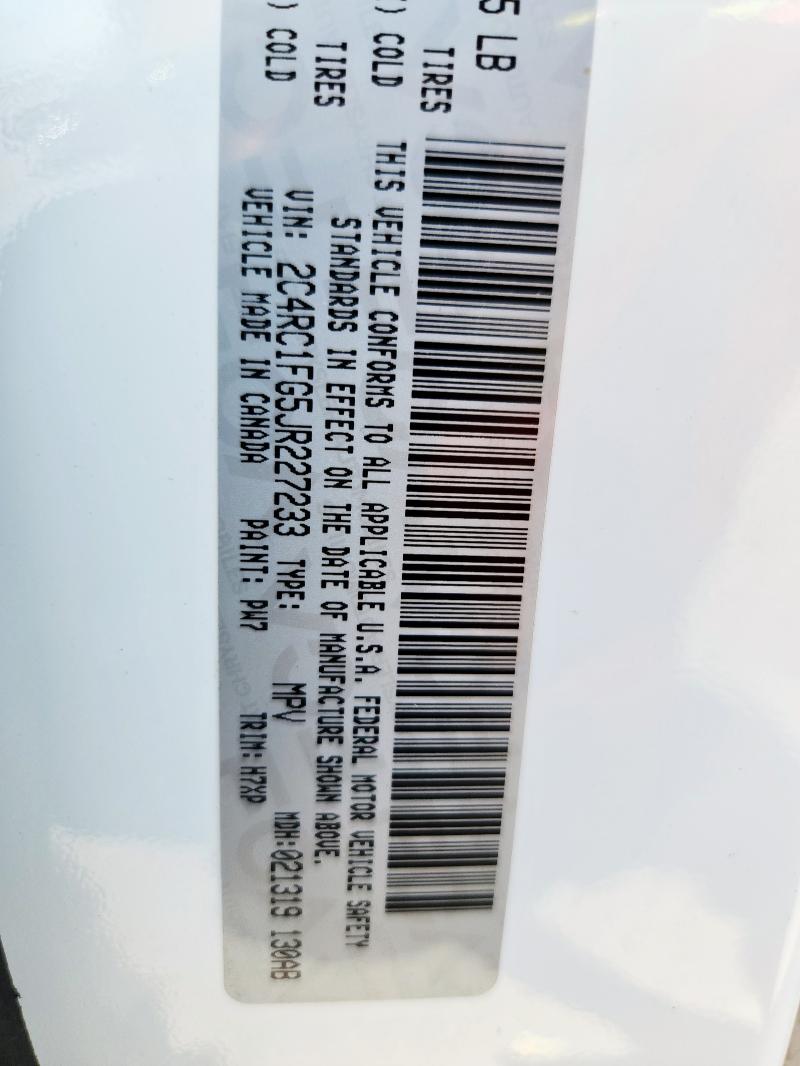 2C4RC1FG5JR227233 - 2018 CHRYSLER PACIFICA TOURING PLUS WHITE photo 14