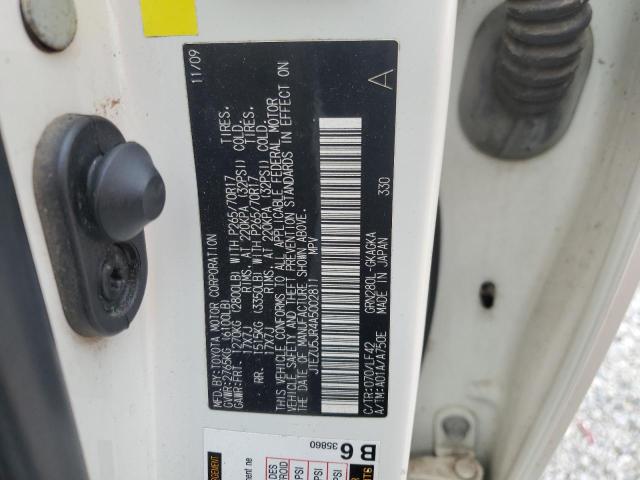 JTEZU5JR4A5002811 - 2010 TOYOTA 4RUNNER SR5 Biały zdjęcie 13