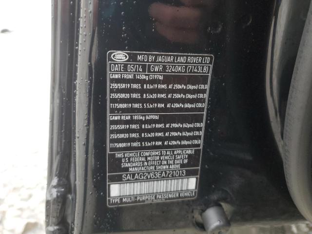 SALAG2V63EA721013 - 2014 LAND ROVER LR4 HSE BLACK photo 13