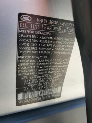 SALGS2VF9GA268334 - 2016 LAND ROVER RANGE ROVE HSE SILVER photo 14