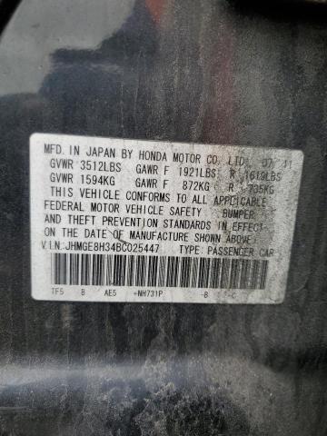 JHMGE8H34BC025447 - 2011 HONDA FIT GRAY photo 12