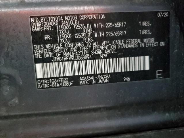 JTMG1RFV9LD068894 - 2020 TOYOTA RAV4 LE GRAY photo 14