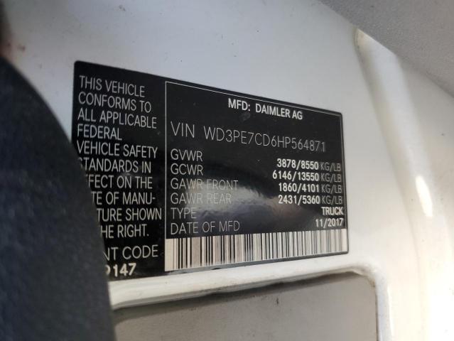 WD3PE7CD6HP564871 - 2017 MERCEDES-BENZ SPRINTER 2500 თეთრი ფოტო 14