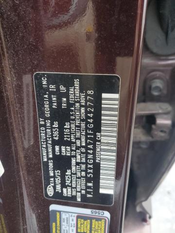 5XXGN4A71FG442778 - 2015 KIA OPTIMA EX BURGUNDY photo 12