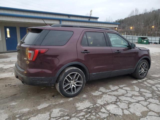 1FM5K8GT2JGA65421 - 2018 FORD EXPLORER SPORT Բորդո լուսանկար 3