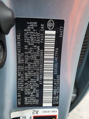 4T1BK3DB9BU393889 - 2011 TOYOTA AVALON BASE 蓝色 照片 12