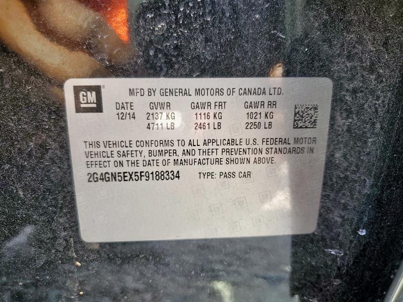 2G4GN5EX5F9188334 - 2015 BUICK REGAL PREMIUM 黑色 照片 12