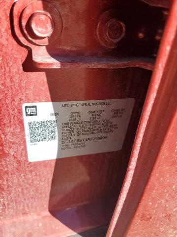 1G1ZE5ST4RF240829 - 2024 CHEVROLET MALIBU PREMIER 栗色 照片 12