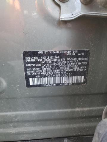 JF2SKAXC6MH506319 - 2021 SUBARU FORESTER TOURING GREEN photo 12