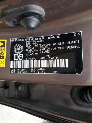 5TDJZRFH2JS489897 - 2018 TOYOTA HIGHLANDER SE 棕色 照片 13