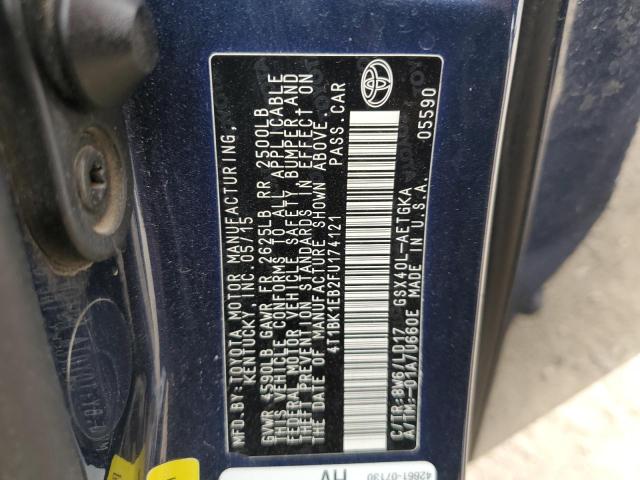 4T1BK1EB2FU174121 - 2015 TOYOTA AVALON XLE 蓝色 照片 12