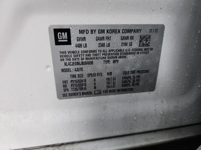 KL4CJESB6JB584698 - 2018 BUICK ENCORE PREFERRED Ақ фото 14