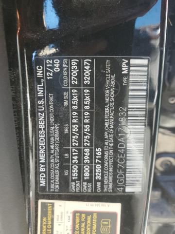 4JGDF7CE4DA171832 - 2013 MERCEDES-BENZ GL 450 4MATIC BLACK photo 13