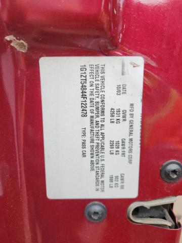 1G1ZT54844F122478 - 2004 CHEVROLET MALIBU LS MAROON photo 13