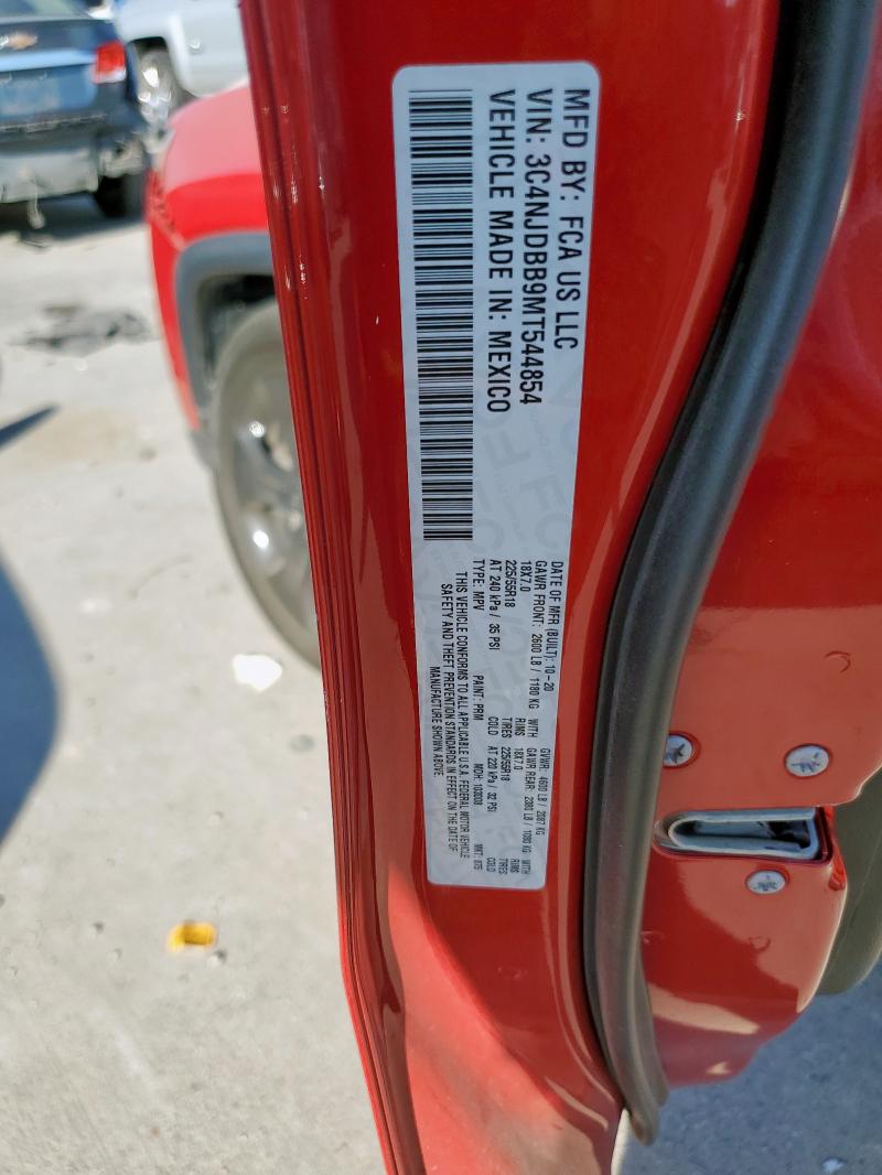 3C4NJDBB9MT544854 - 2021 JEEP COMPASS LATITUDE RED photo 12