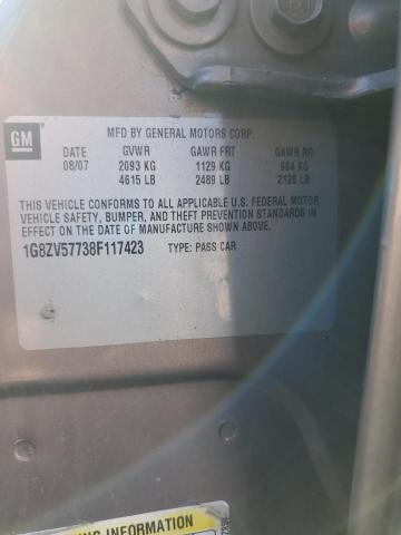 1G8ZV57738F117423 - 2008 SATURN AURA XR TAN photo 12